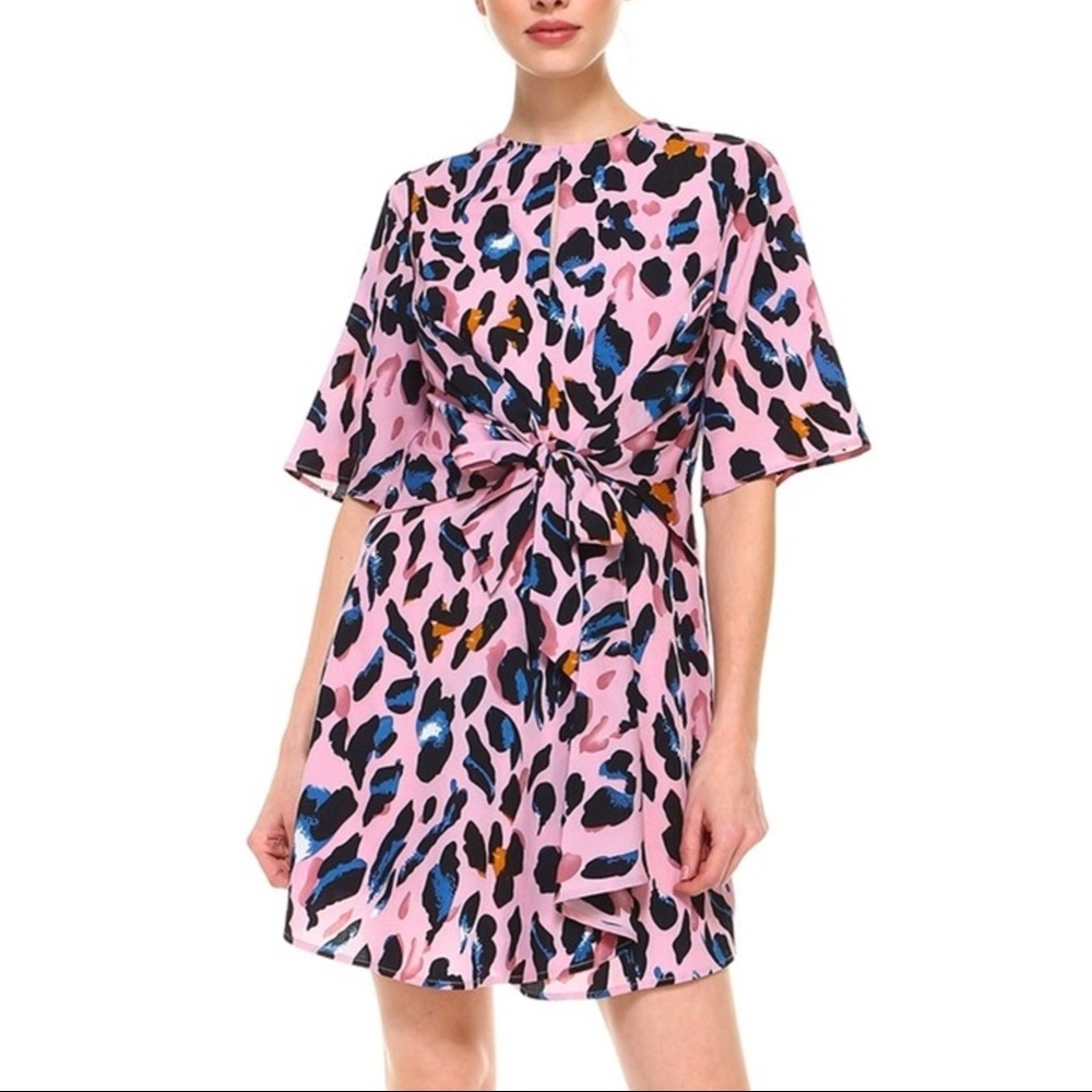TCEC lively pink leopard print dress